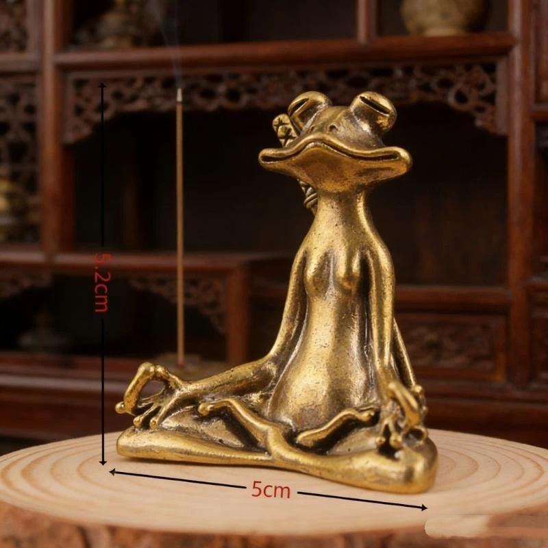 Outdoor Furniture Vintage - Patung Katak Meditasi Zen dari Logam