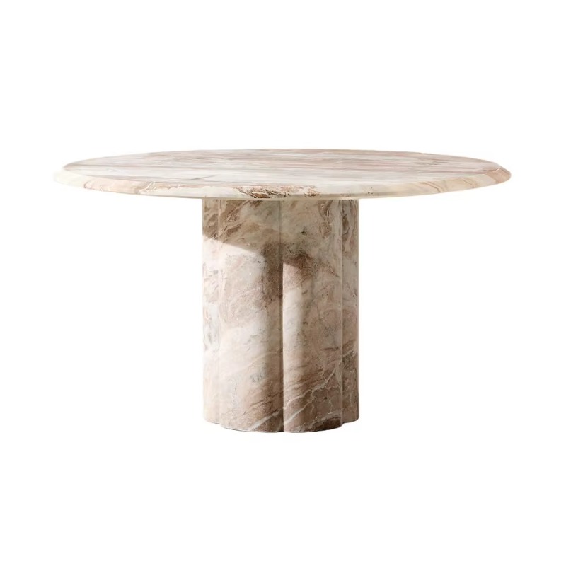 Outdoor Furniture Italian - Meja Makan Marmer Alami Italia Bulat