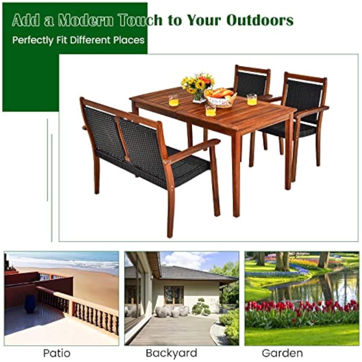 Set Meja Makan Luar Ruangan Mo - Outdoor Furniture Plus ulasan dan harga