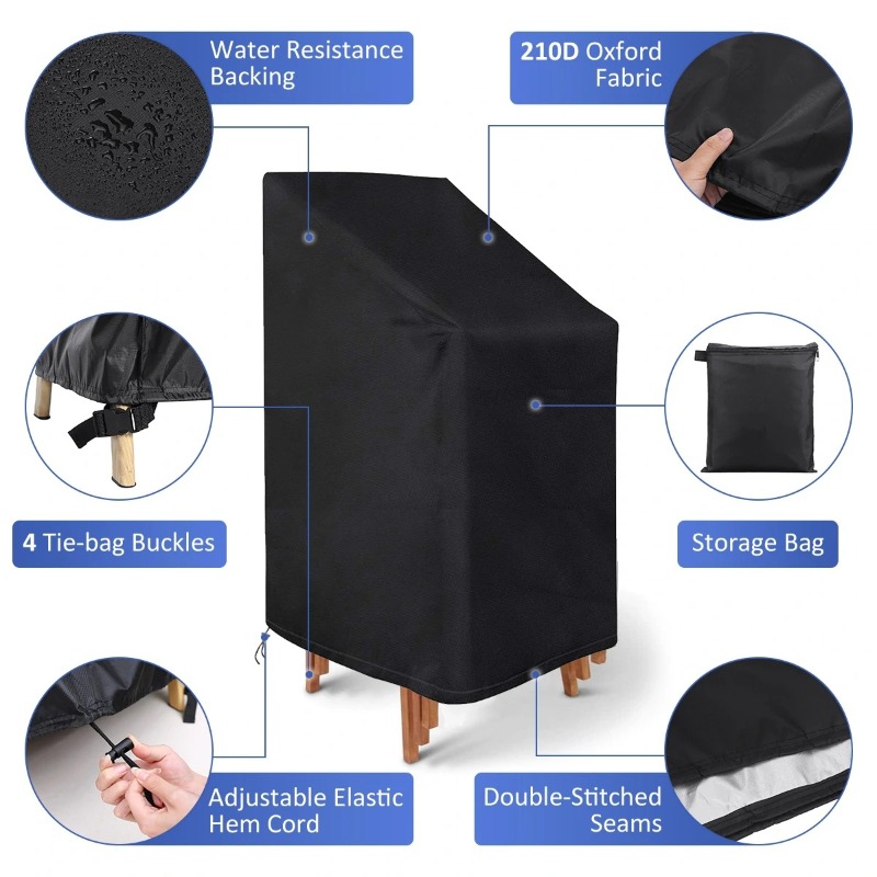 1/2/PCS Penutup Kursi Tumpuk A - Outdoor Furniture Covers ulasan dan harga