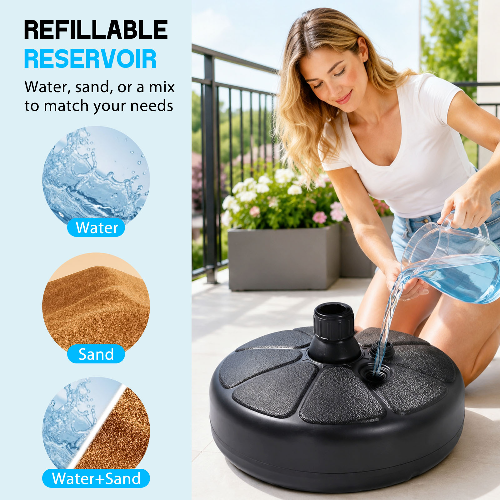 Alas Payung Isi Air Pasir 26lb - Outdoor Furniture Umbrella ulasan dan harga