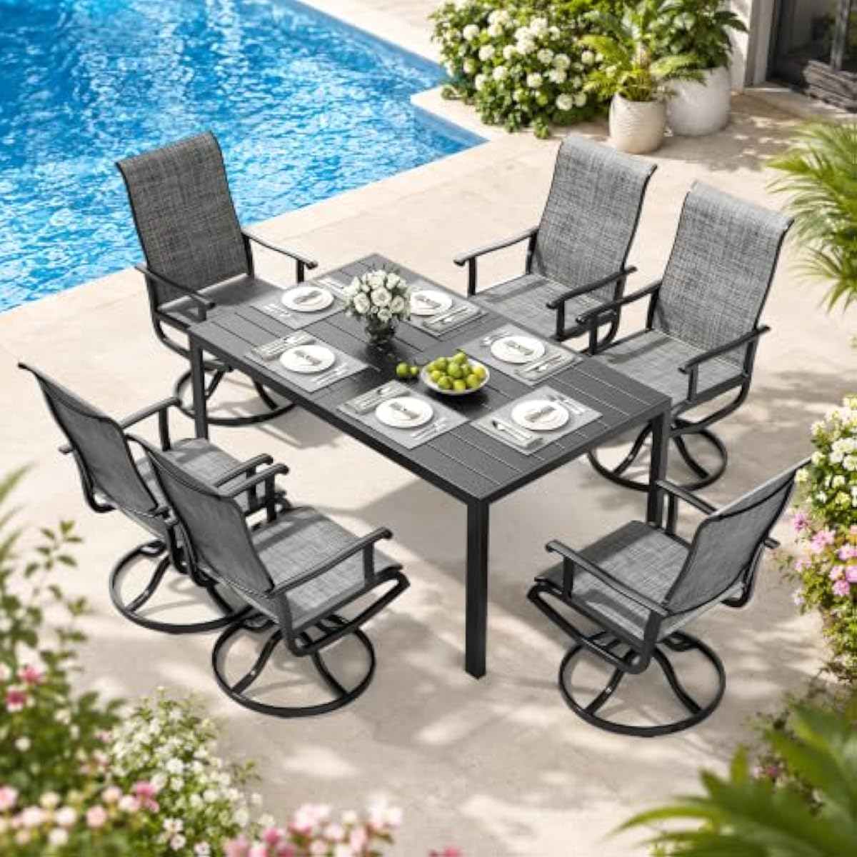 Set Teras Modern 7-Piece denga - Outdoor Furniture Plus ulasan dan harga