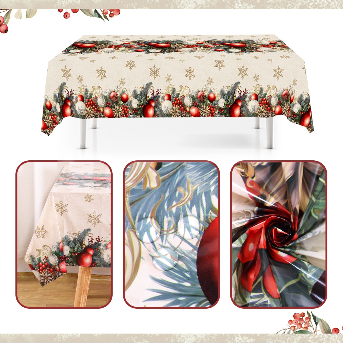 Taplak Meja Natal Bermotif Bun - Outdoor Furniture Vintage ulasan dan harga